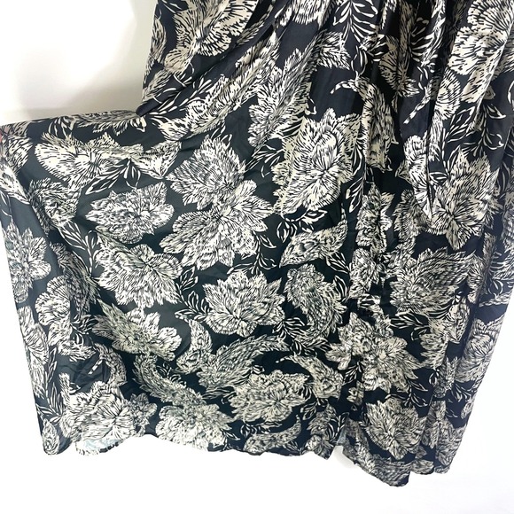 Shoshanna Essie Dress Black Ivory Floral Print Long Sleeve Shirt Dress Size 6 - Picture 9 of 15